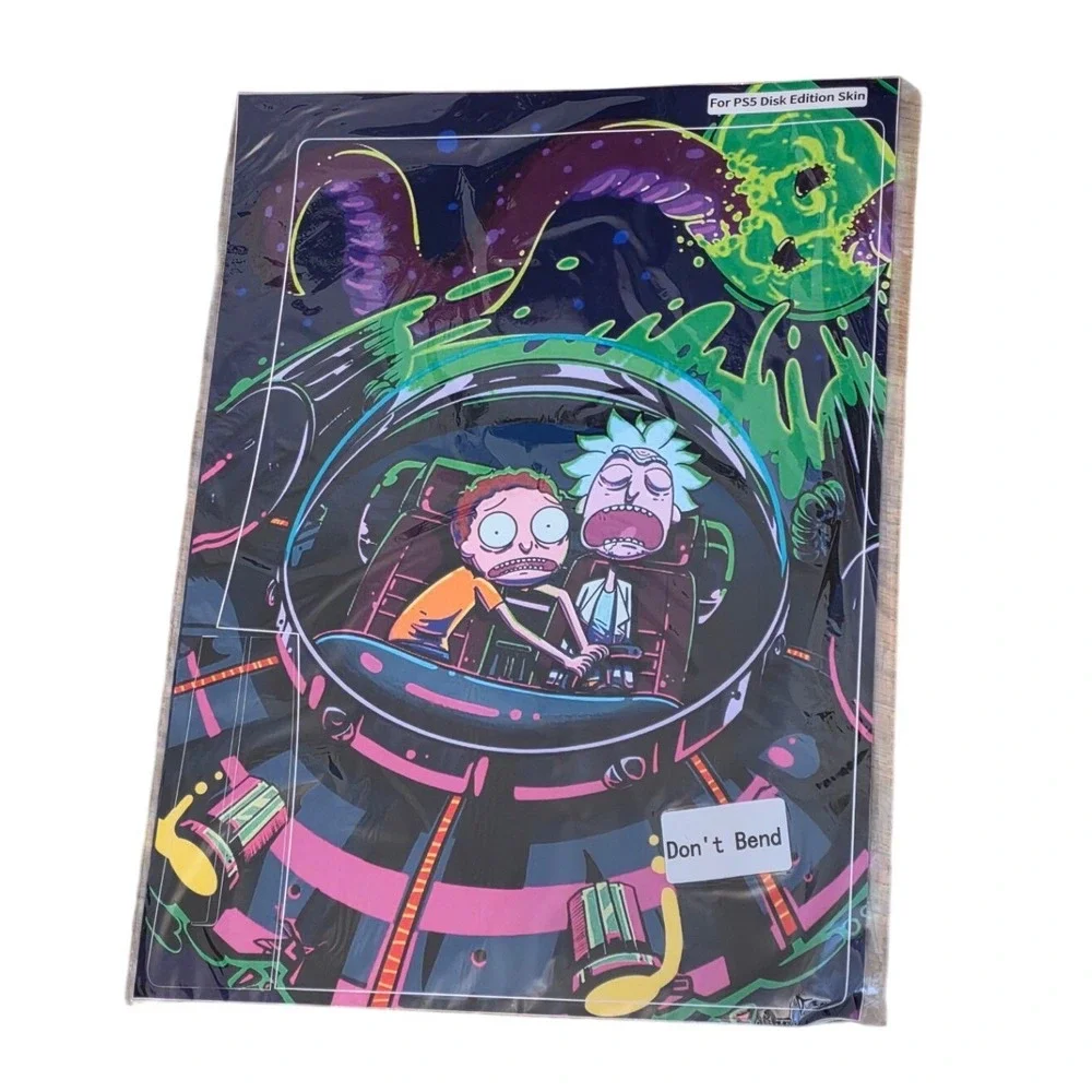 Rick and Morty PS5 Disk Edition Skin Vinyl Decal Console Controller Wrap Set